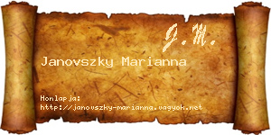 Janovszky Marianna névjegykártya